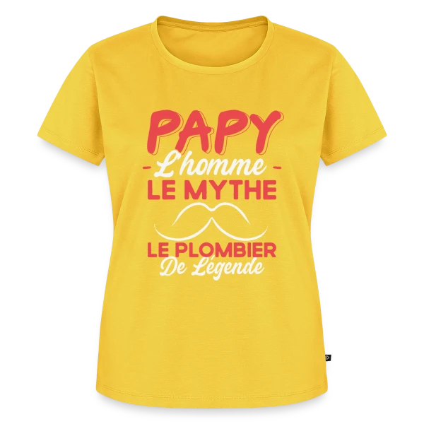 Maquette de T-shirt Premium bio Femme « Papy Plombier de Légende - Humour Cadeau Artisan » à personnaliser