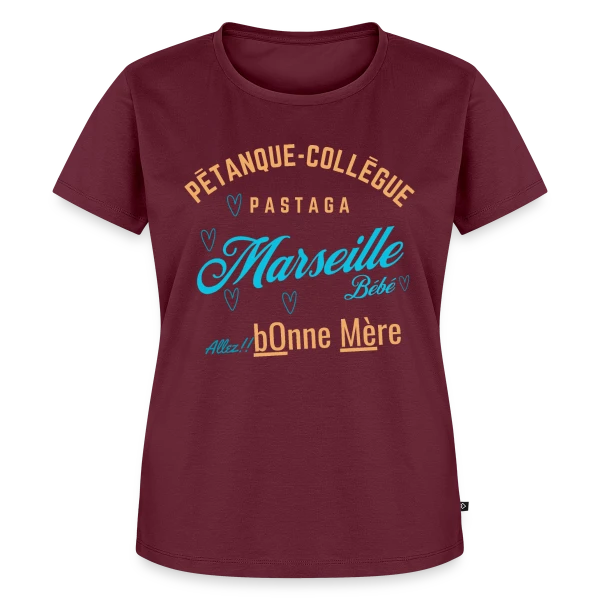 Maquette de T-shirt Premium bio Femme « Mots Doux de Marseille » à personnaliser