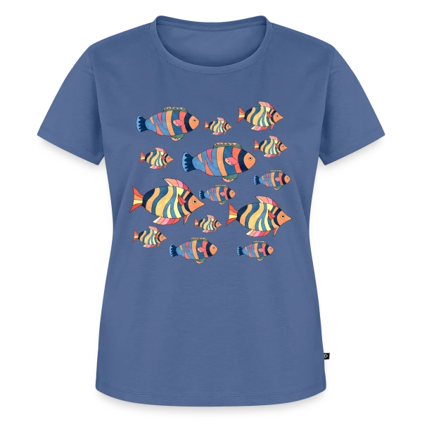 Maquette de T-shirt Premium bio Femme « Passion Pêche : L'Esprit du Poisson » à personnaliser