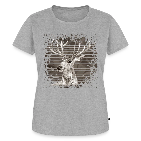 Maquette de T-shirt Premium bio Femme « Esprit Cerf Majestueux » à personnaliser
