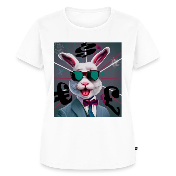 Maquette de T-shirt Premium bio Femme « Lapin Business Man » à personnaliser