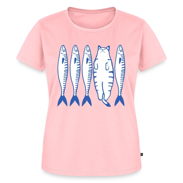 Maquette de T-shirt Premium bio Femme « Chat Blanc et Compagnie » à personnaliser