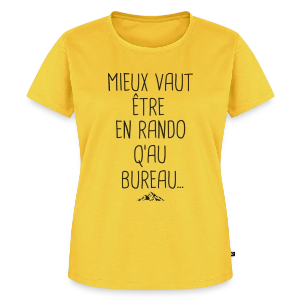 Maquette de T-shirt Premium bio Femme « Randonnée Humour: Le Cadeau Idéal pour Randonneurs » à personnaliser