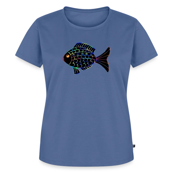 Maquette de T-shirt Premium bio Femme « Passion Pêcheur - Motif Poisson » à personnaliser