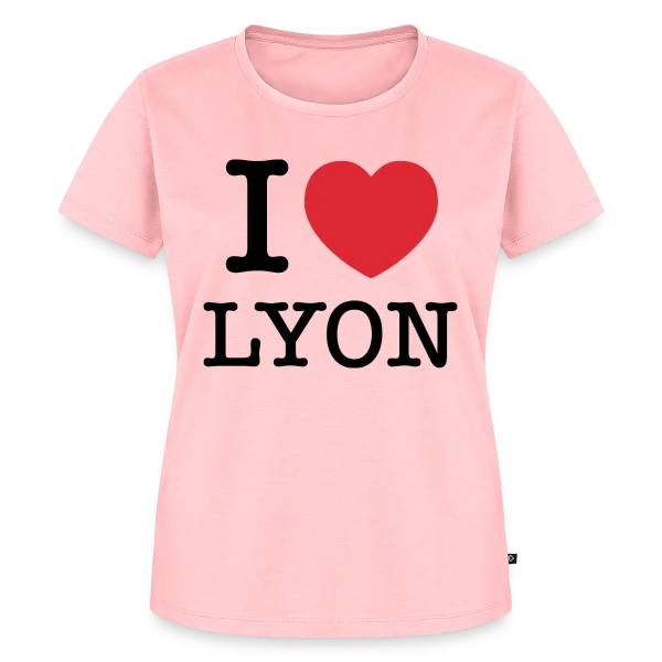 Maquette de T-shirt Premium bio Femme « J'aime Lyon Classique » à personnaliser