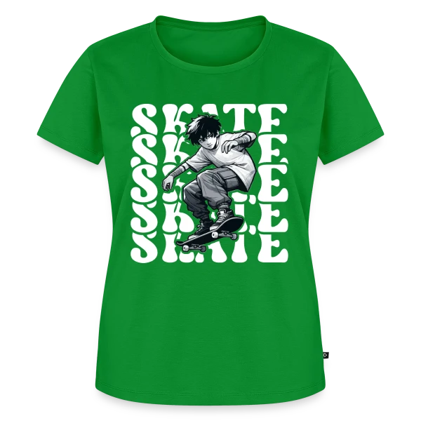 Maquette de T-shirt Premium bio Femme « Jeune Skater Manga Urbain » à personnaliser