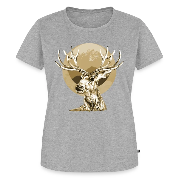 Maquette de T-shirt Premium bio Femme « Cerf Majestueux » à personnaliser