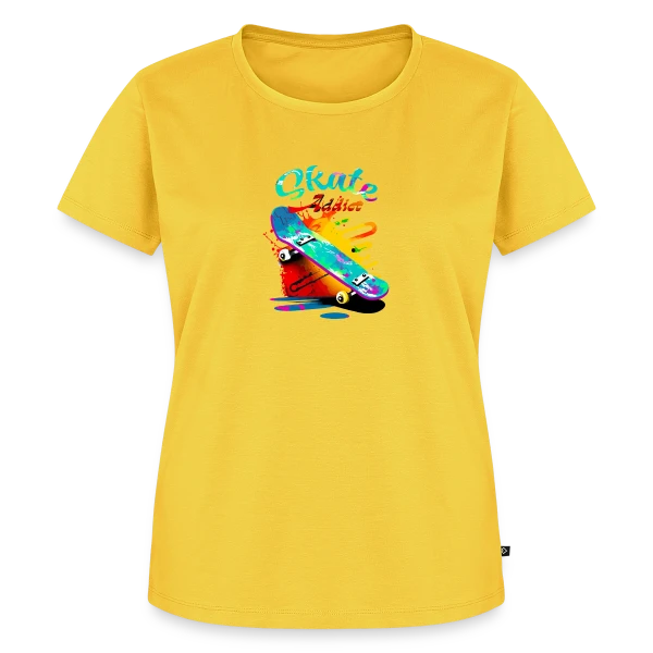 Maquette de T-shirt Premium bio Femme « Skate Addict : Amoureux de la Planche » à personnaliser