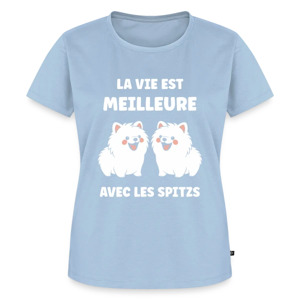 Maquette de T-shirt Premium bio Femme « Spitz Rigolo » à personnaliser