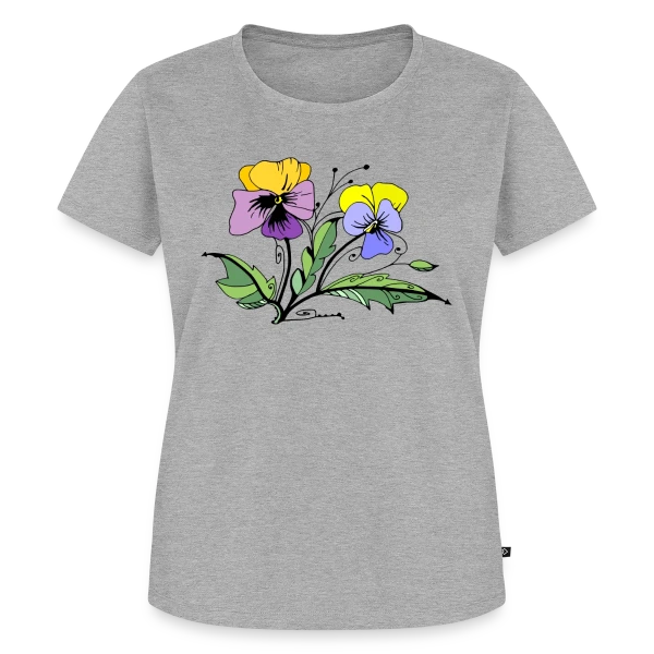 Maquette de T-shirt Premium bio Femme « Éclat Floral » à personnaliser