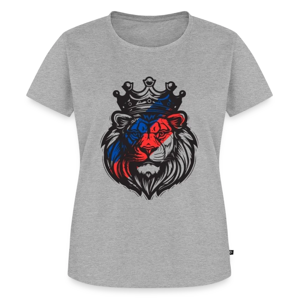 Maquette de T-shirt Premium bio Femme « Lion Lyonnais Couronné OL » à personnaliser