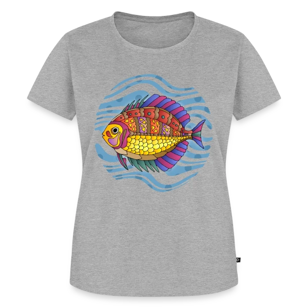 Maquette de T-shirt Premium bio Femme « Passion Pêche » à personnaliser