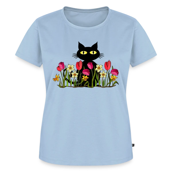Maquette de T-shirt Premium bio Femme « L'Esprit Félin » à personnaliser