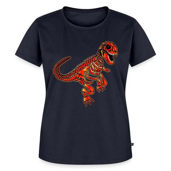 Maquette de T-shirt Premium bio Femme « T-Rex Fossile Rouge Éclatant » à personnaliser