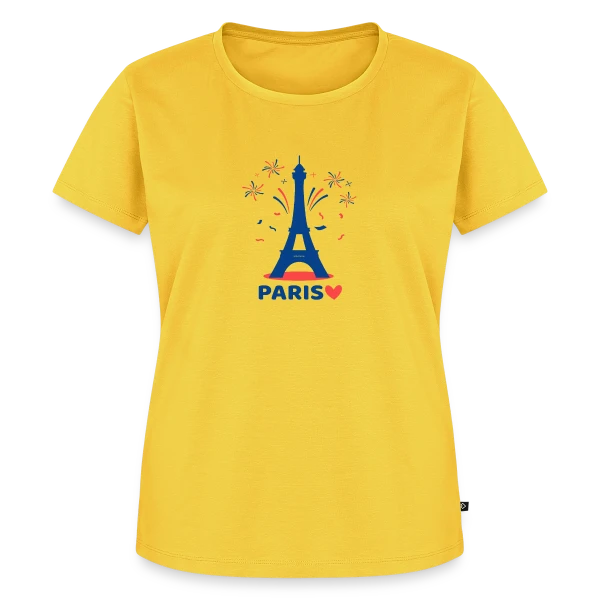 Maquette de T-shirt Premium bio Femme « Tour Eiffel Festive Enfants » à personnaliser