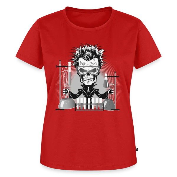 Maquette de T-shirt Premium bio Femme « Crâne Scientifique Déjanté au Labo » à personnaliser