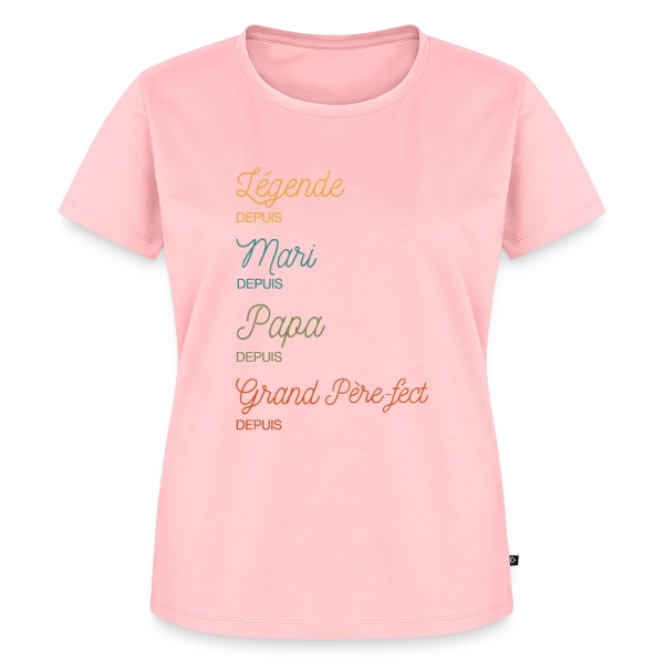 Maquette de T-shirt Premium bio Femme « Grand Père-fect : Légende Personnalisée (Papa, Mari) » à personnaliser