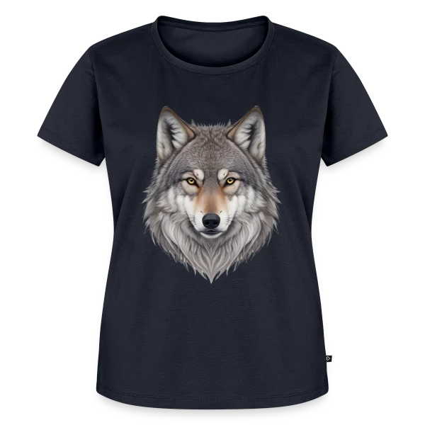 Maquette de T-shirt Premium bio Femme « Tête de Loup Majestueuse » à personnaliser