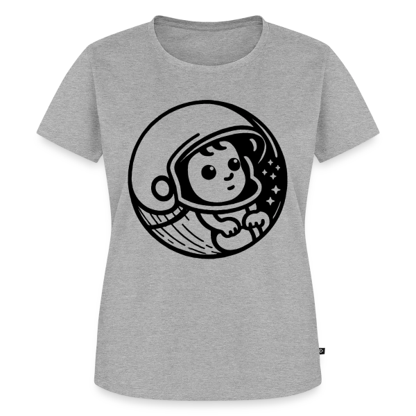 Maquette de T-shirt Premium bio Femme « Bébé Casqué – Sécurité et Humour Enfant » à personnaliser