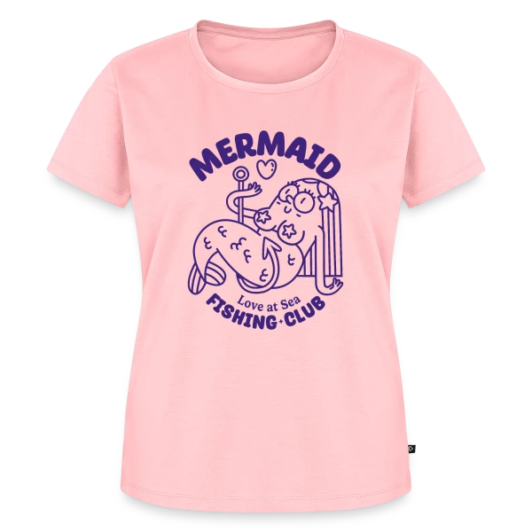 Maquette de T-shirt Premium bio Femme « Club de Pêche Sirène Amour » à personnaliser