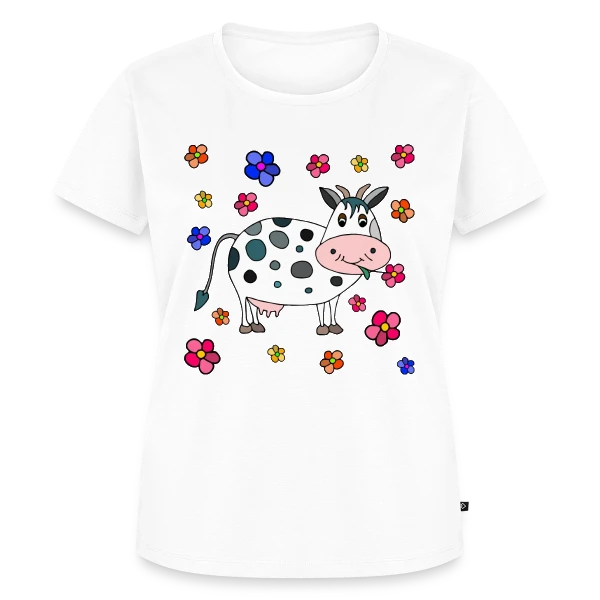 Maquette de T-shirt Premium bio Femme « Krowa, la Vache Amusante » à personnaliser