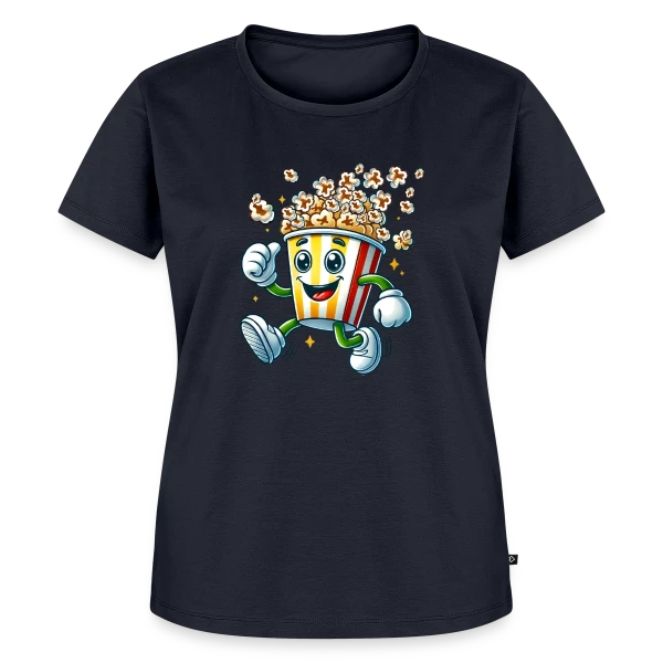 Maquette de T-shirt Premium bio Femme « Popcorn Comique : La Star de Vos Soirées Ciné » à personnaliser