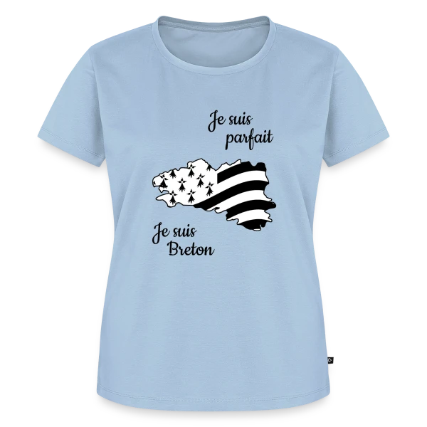 Maquette de T-shirt Premium bio Femme « "Je suis Breton, donc parfait !" » à personnaliser