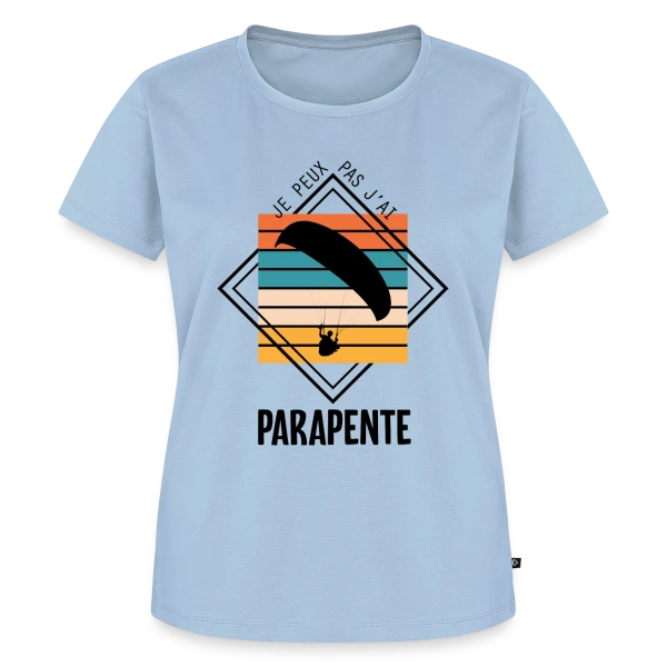 Maquette de T-shirt Premium bio Femme « Humour : Je Peux Pas J'ai Parapente » à personnaliser