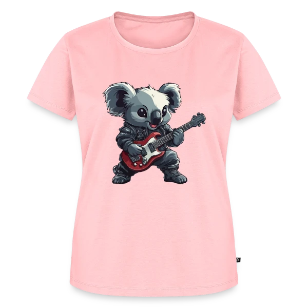 Maquette de T-shirt Premium bio Femme « Koala Rocker Guitariste Heavy Metal » à personnaliser