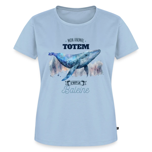 Maquette de T-shirt Premium bio Femme « La Baleine, Mon Animal Totem » à personnaliser