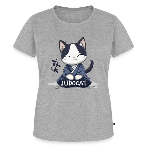Maquette de T-shirt Premium bio Femme « JUDOCAT: Le chat manga judoka » à personnaliser
