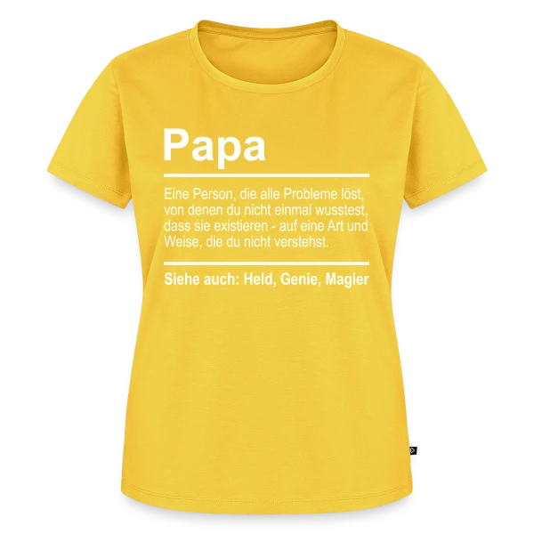 Maquette de T-shirt Premium bio Femme « Papa Humour : Le Cadeau Parfait » à personnaliser