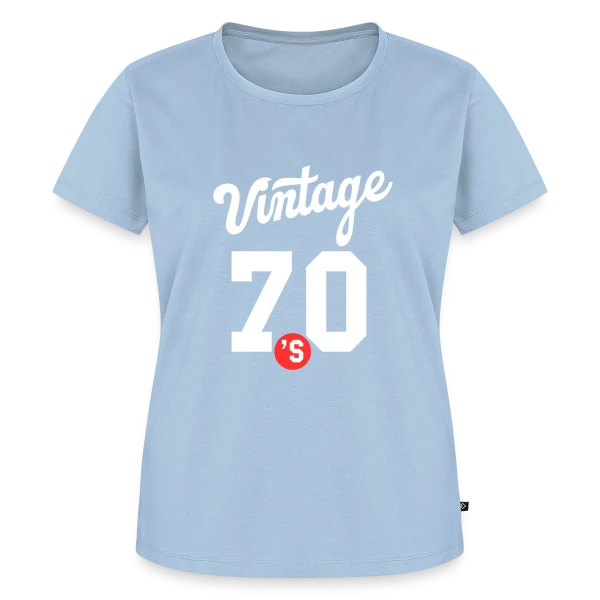 Maquette de T-shirt Premium bio Femme « Esprit Années 70 » à personnaliser