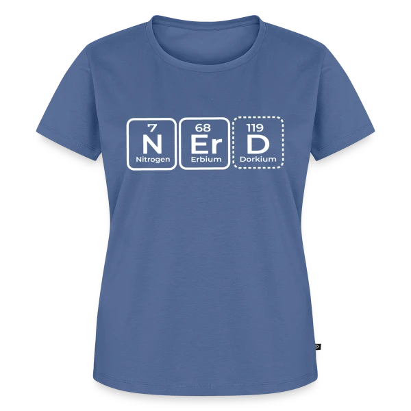 Maquette de T-shirt Premium bio Femme « Élément Scientifique : Le Look Geek Chic » à personnaliser