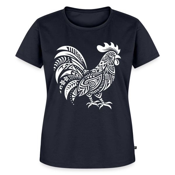 Maquette de T-shirt Premium bio Femme « Coq Tribal : Symbole de Force et Fierté » à personnaliser