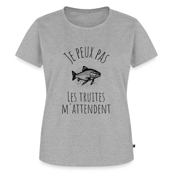 Maquette de T-shirt Premium bio Femme « Pêcheur Passionné - Humour Au Bord de L'Eau » à personnaliser
