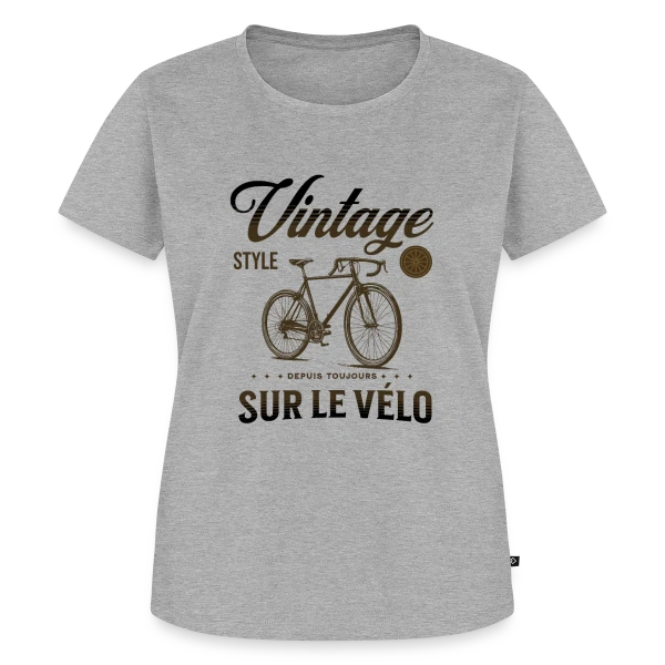 Maquette de T-shirt Premium bio Femme « Passion Vélo Vintage Élégance » à personnaliser