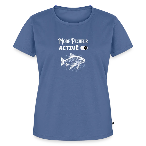 Maquette de T-shirt Premium bio Femme « Mode Pêcheur Activé : Design Minimaliste » à personnaliser