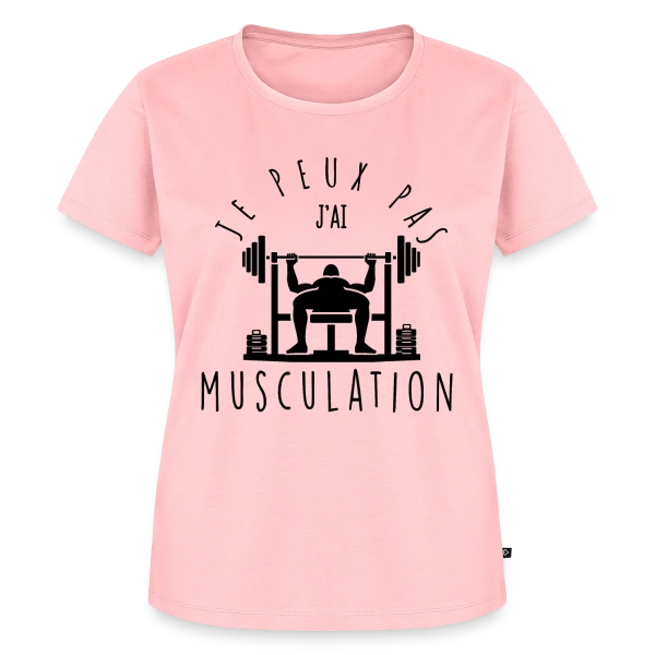 Maquette de T-shirt Premium bio Femme « Humour Musculation: Je Peux Pas, J'ai Muscu » à personnaliser