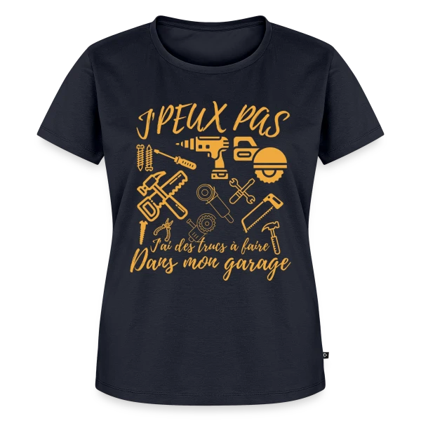 Maquette de T-shirt Premium bio Femme « 'J'Peux Pas J'Ai Bricolage' - Humour Papa Bricoleur » à personnaliser
