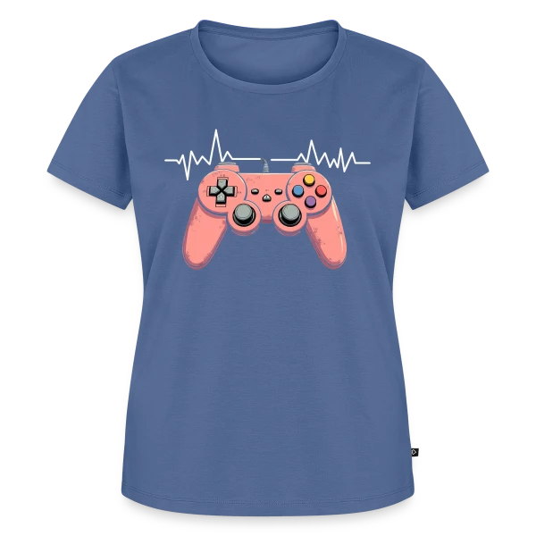 Maquette de T-shirt Premium bio Femme « Anniversaire Gamer - Passion Jeux Vidéo Console » à personnaliser