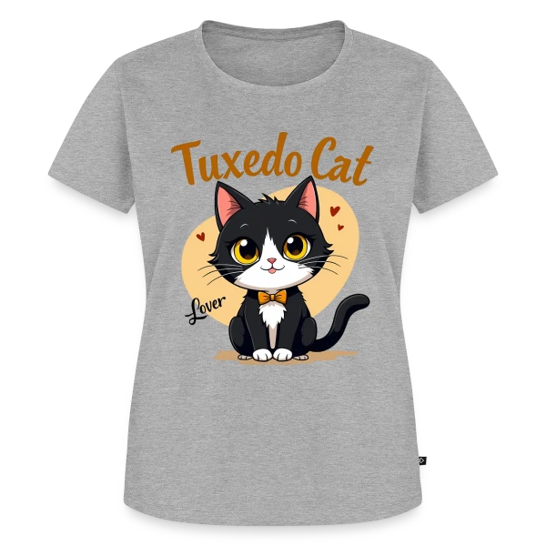 Maquette de T-shirt Premium bio Femme « Amoureux du Chat Smoking - Cadeau Idéal » à personnaliser