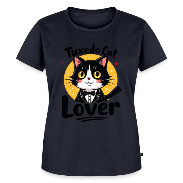 Maquette de T-shirt Premium bio Femme « Femme Amoureux Chat Smoking - Cadeau Félin » à personnaliser