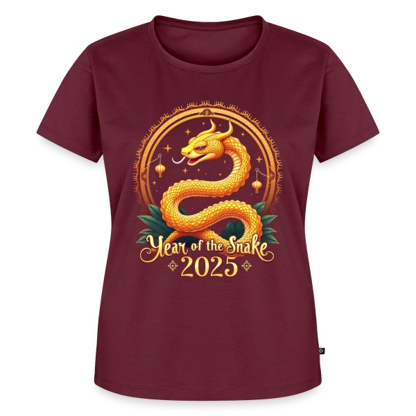 Maquette de T-shirt Premium bio Femme « Nouvel An Chinois 2025 - Année du Serpent » à personnaliser