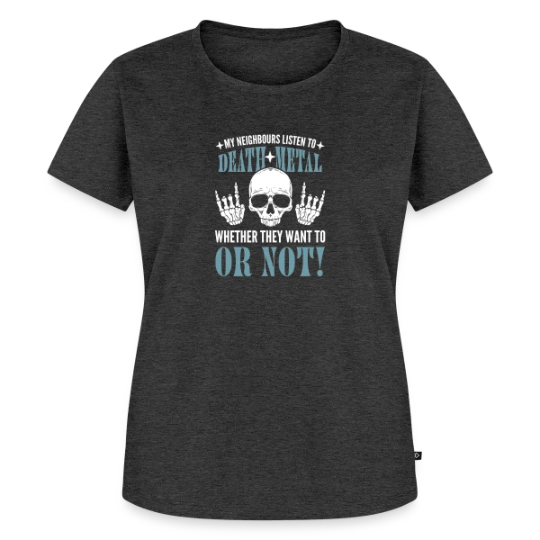 Maquette de T-shirt Premium bio Femme « Hommage au Metal : Death, Trash & Hard Rock » à personnaliser