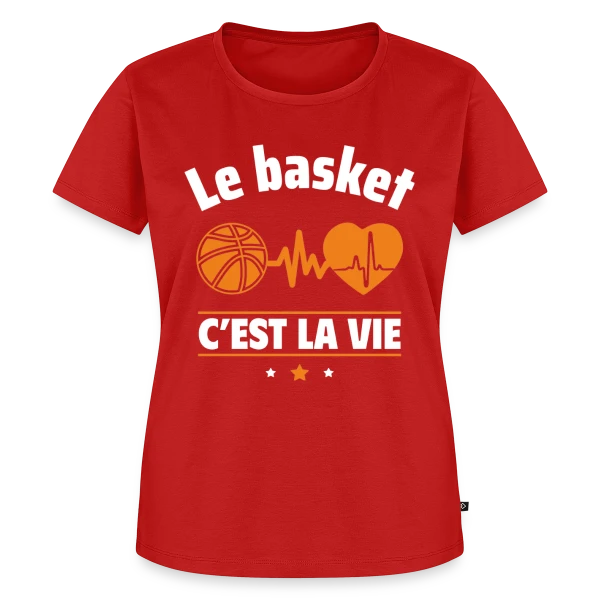Maquette de T-shirt Premium bio Femme « Le Basket, C'est la Vie ! » à personnaliser