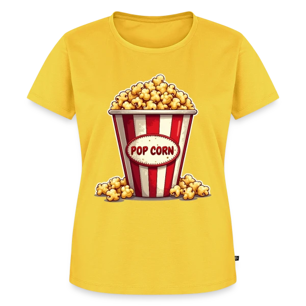 Maquette de T-shirt Premium bio Femme « Enfant Popcorn - Costume Carnaval Amusant » à personnaliser