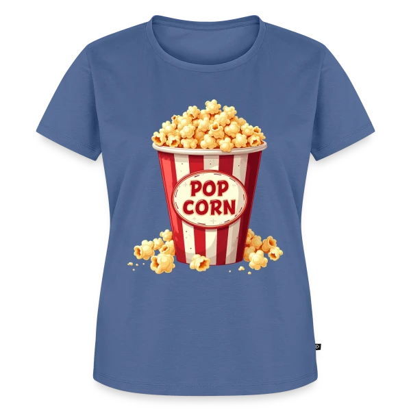 Maquette de T-shirt Premium bio Femme « Popcorn Amusant - Idéal Carnaval Enfant » à personnaliser