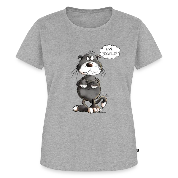 Maquette de T-shirt Premium bio Femme « Chat grincheux "Ew People" - Humour félin » à personnaliser