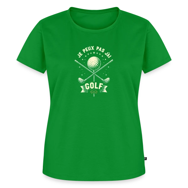Maquette de T-shirt Premium bio Femme « Je Peux Pas, J'Ai Golf - Humour Golfeur » à personnaliser
